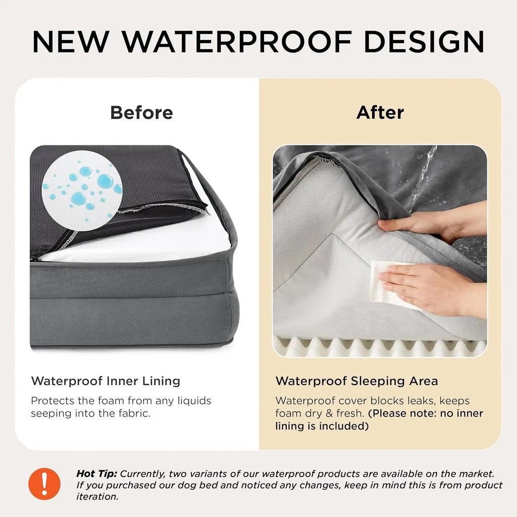 Winter Waterproof Orthopedic Dog Bed Washable, Medium Size Pet Bed with Removable Cover, Joint Pain Relief Sofa for Cats Dogs