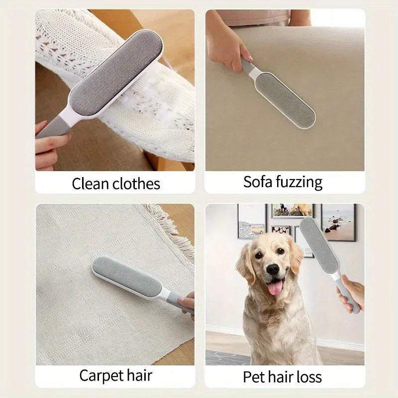 Double-Sided Pet Hair Remover Manual Electrostatic Sticky Lint Brush for Cat Clothing Sofa