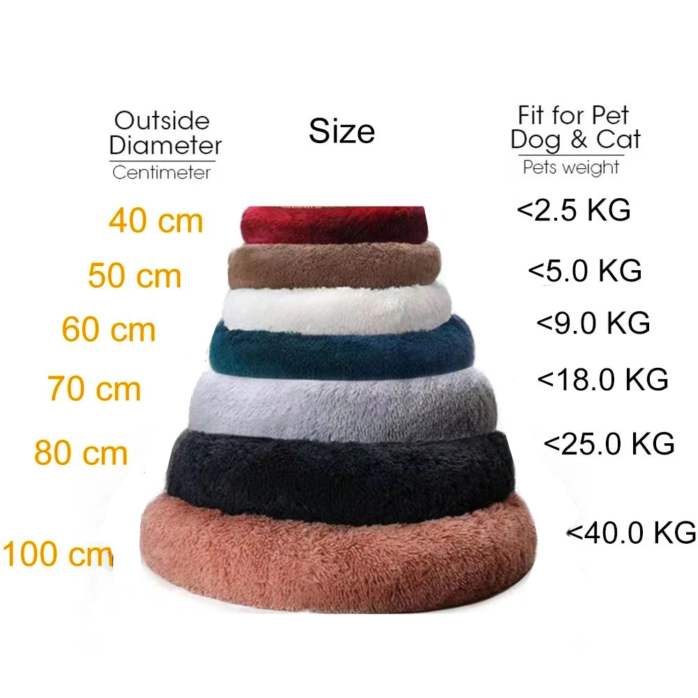 Dog Bed Donut Big Large Round Basket Winter Plush Beds for Dogs Medium Accessories Fluffy Kennel Small Puppy Pets Cat Products