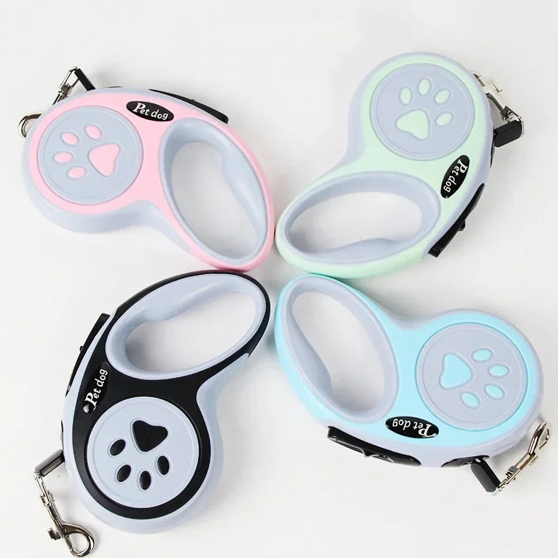 3M/5M Auto Retractable Dog Leash Nylon Rope - Extendable Pet Lead for Small Medium Dogs Cats Walking Running Durable Safe Lock