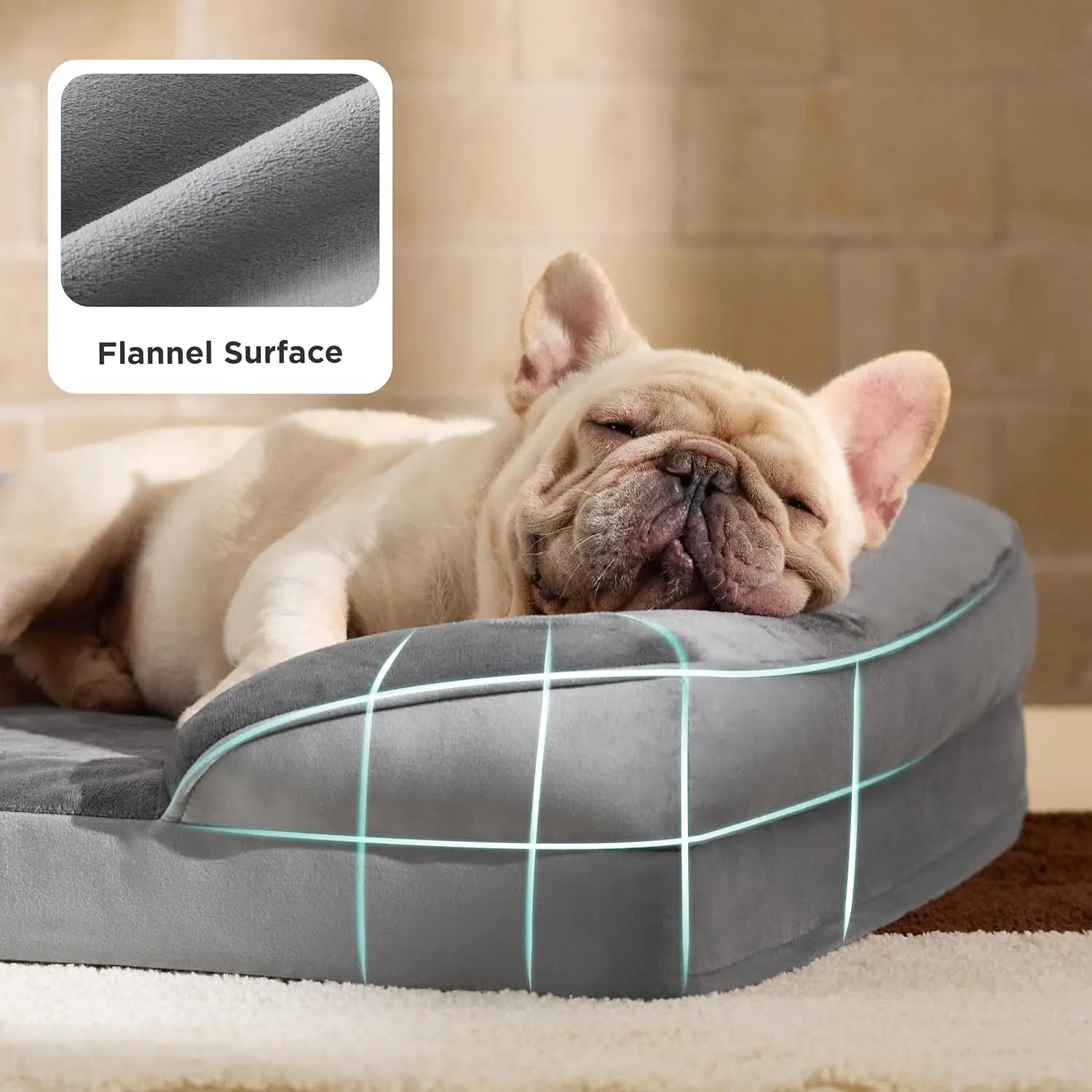 Winter Waterproof Orthopedic Dog Bed Washable, Medium Size Pet Bed with Removable Cover, Joint Pain Relief Sofa for Cats Dogs
