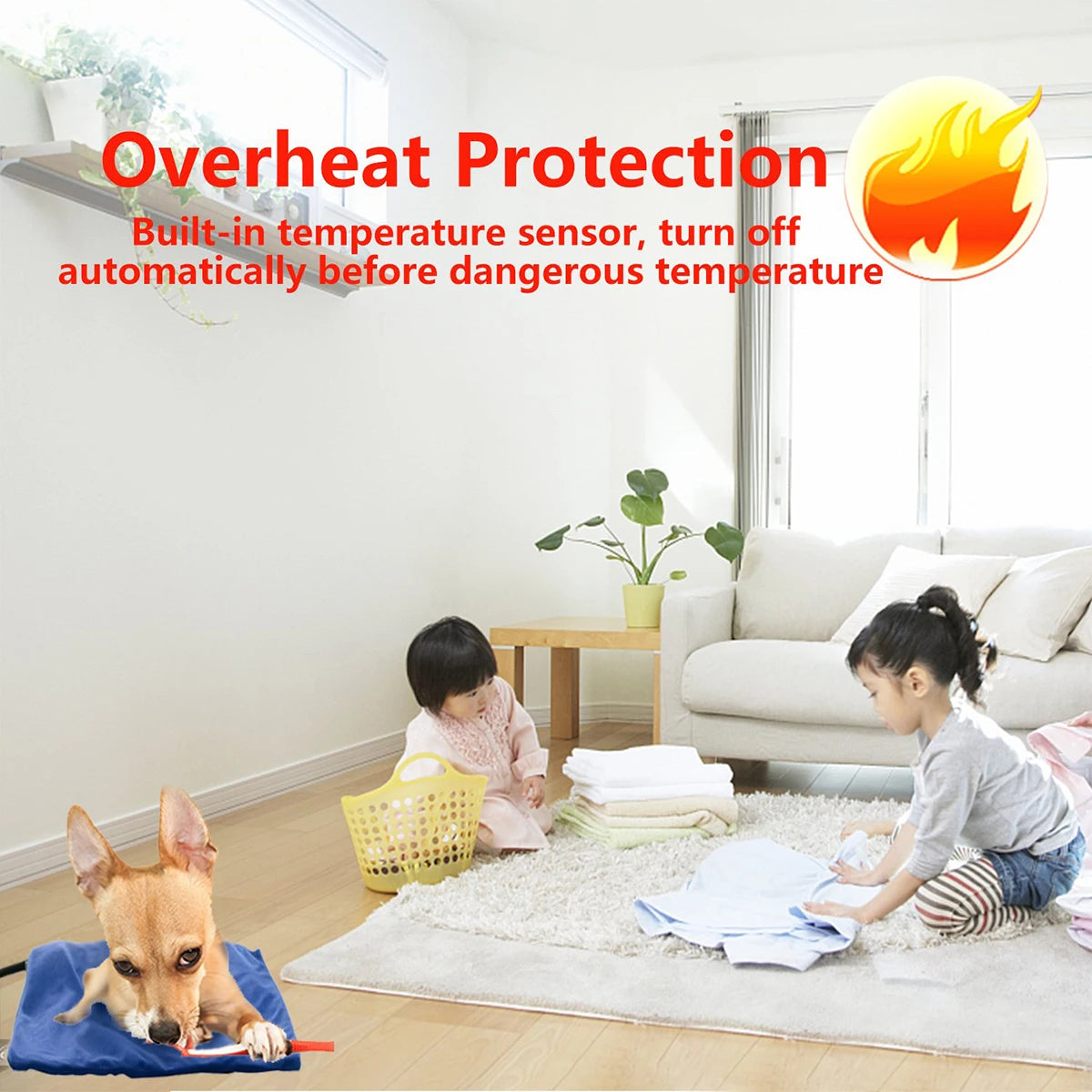 Dog Adjustable Electric Heating Pad Temperature Waterproof Heated Warm Mat Pet Electric Blanket Winter Puppy Sleeping Supplies