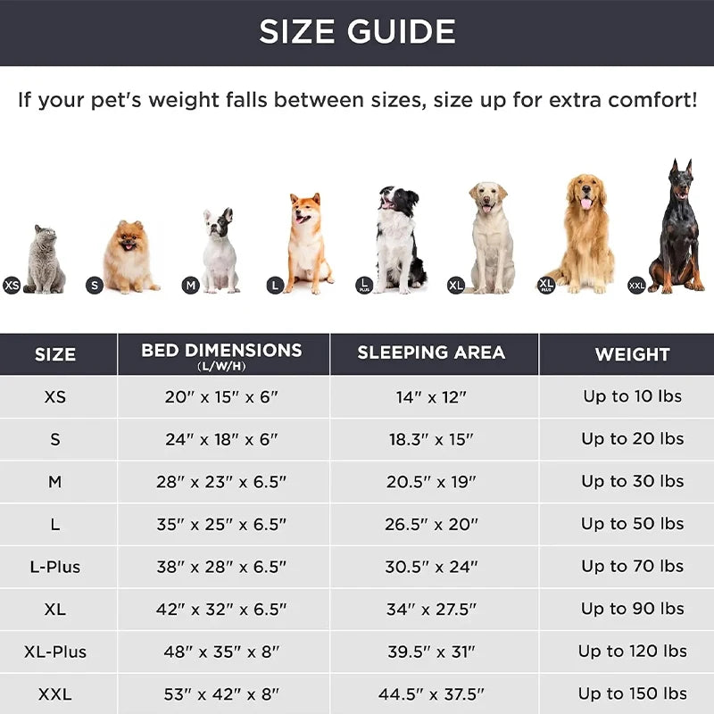 Winter Waterproof Orthopedic Dog Bed Washable, Medium Size Pet Bed with Removable Cover, Joint Pain Relief Sofa for Cats Dogs