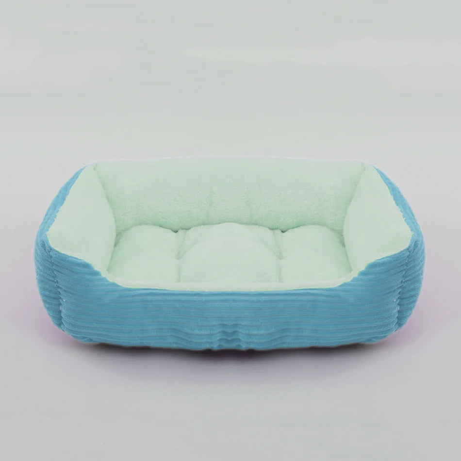 Elor ® Calming Plush Dog & Cat Bed – Square Sofa Kennel for Small & Medium Pets
