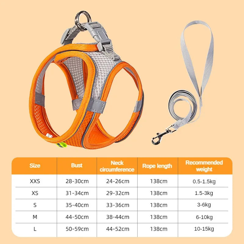 Elor ® Adjustable Puppy & Cat Harness Set