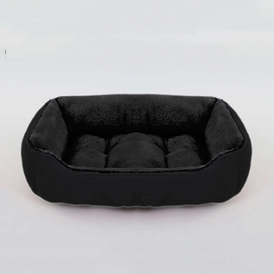 Elor ® Calming Plush Dog & Cat Bed – Square Sofa Kennel for Small & Medium Pets