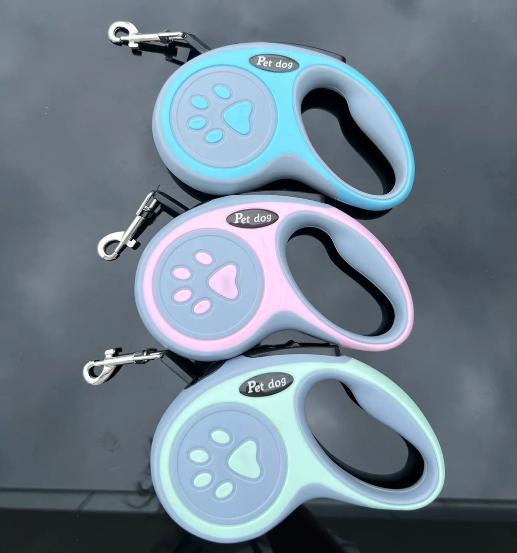 3M/5M Auto Retractable Dog Leash Nylon Rope - Extendable Pet Lead for Small Medium Dogs Cats Walking Running Durable Safe Lock