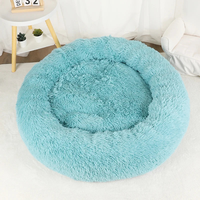 Dog Bed Donut Big Large Round Basket Winter Plush Beds for Dogs Medium Accessories Fluffy Kennel Small Puppy Pets Cat Products
