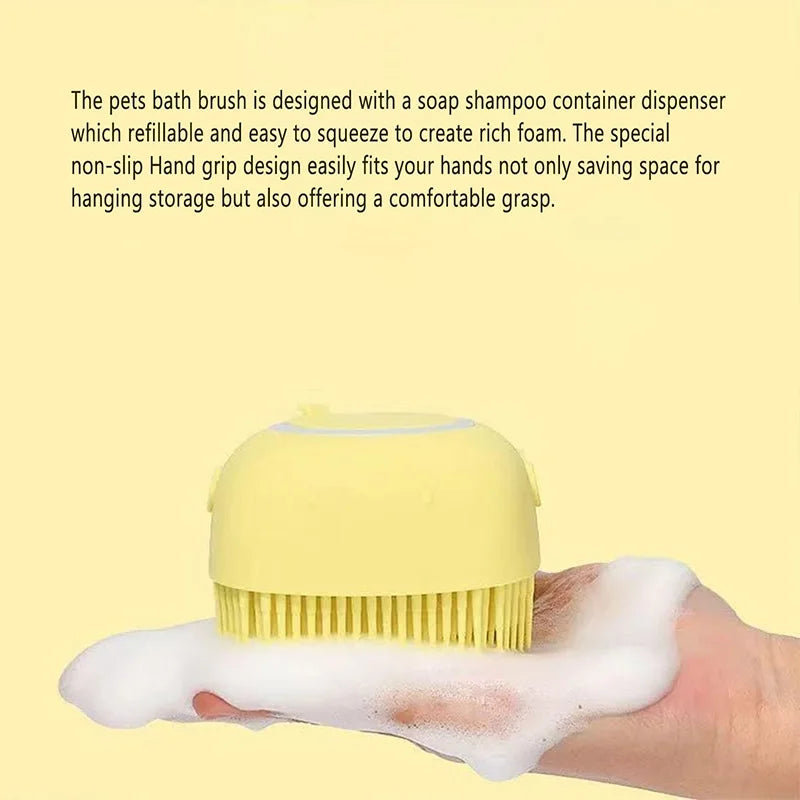 Elor ® Built-in Soap Dispenser Pet Bathing Brush