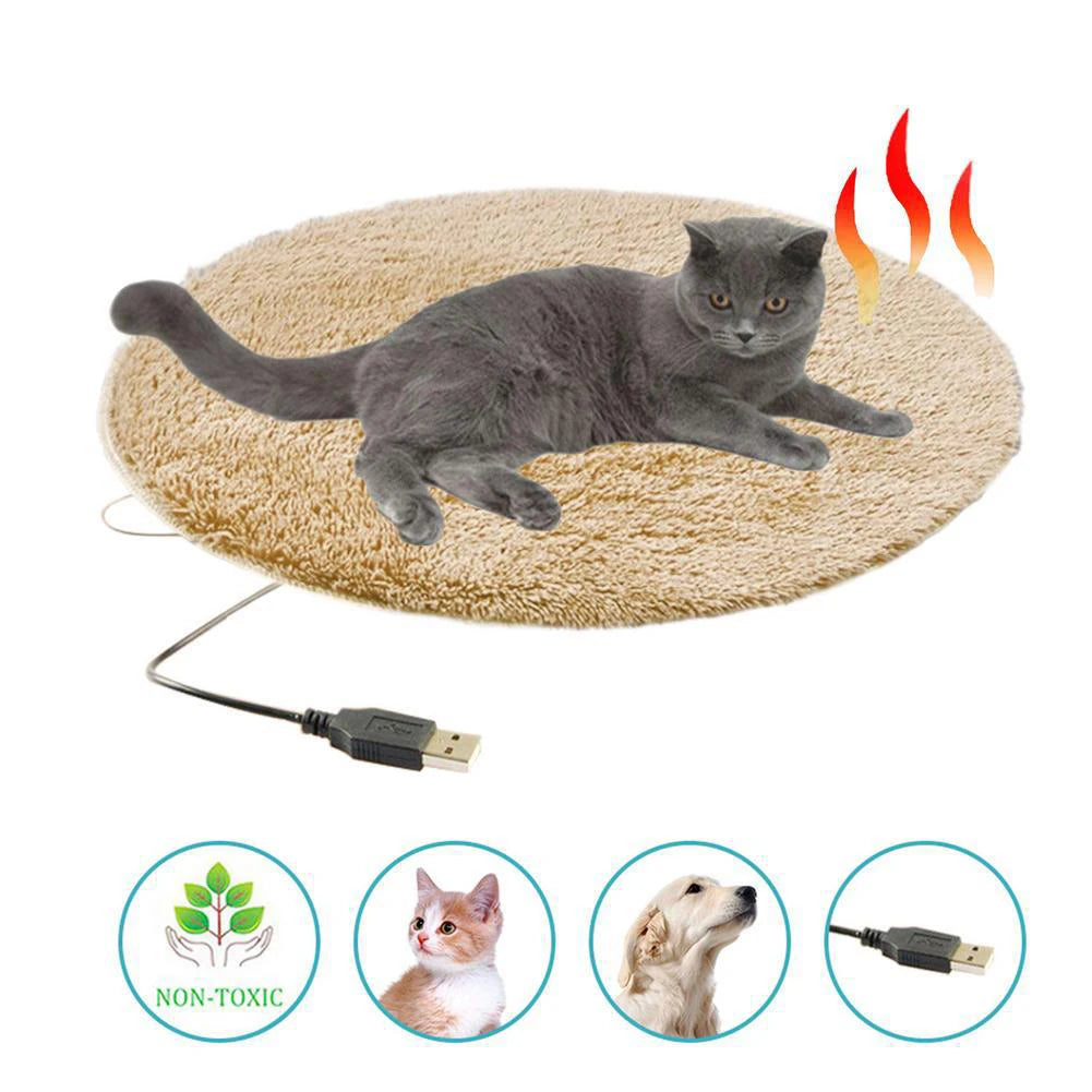 1pc 40cm Pet Electric Blanket Heating Pad Dog Cat Bed Mat Pet Dog Sofa Cushions Pet Space Beds Heater Home Pet Heating Products
