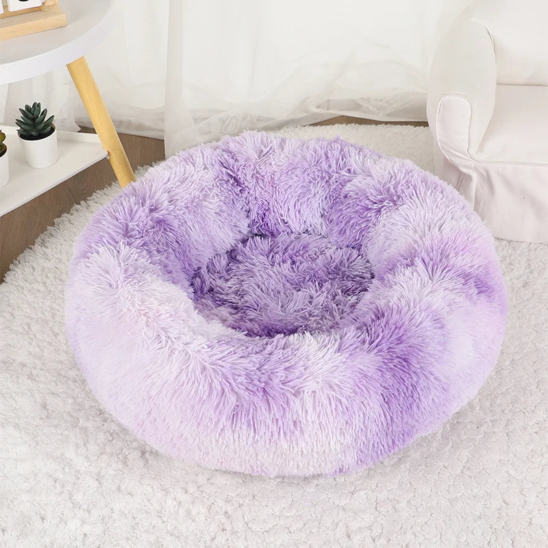 Dog Bed Donut Big Large Round Basket Winter Plush Beds for Dogs Medium Accessories Fluffy Kennel Small Puppy Pets Cat Products