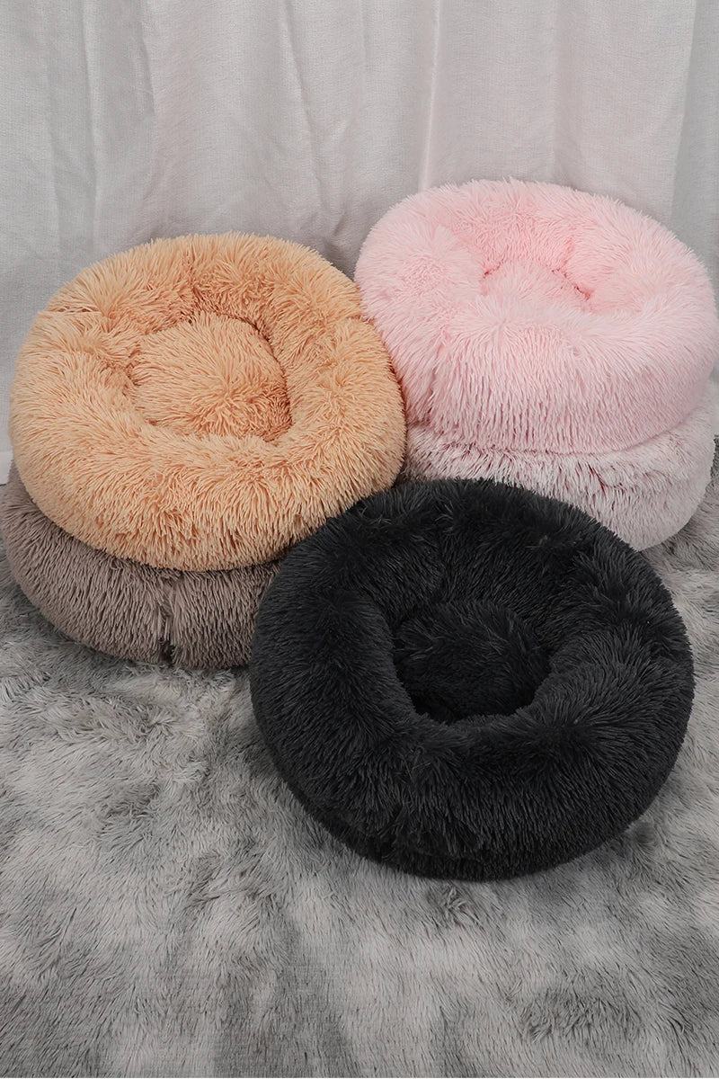 Dog Bed Donut Big Large Round Basket Winter Plush Beds for Dogs Medium Accessories Fluffy Kennel Small Puppy Pets Cat Products