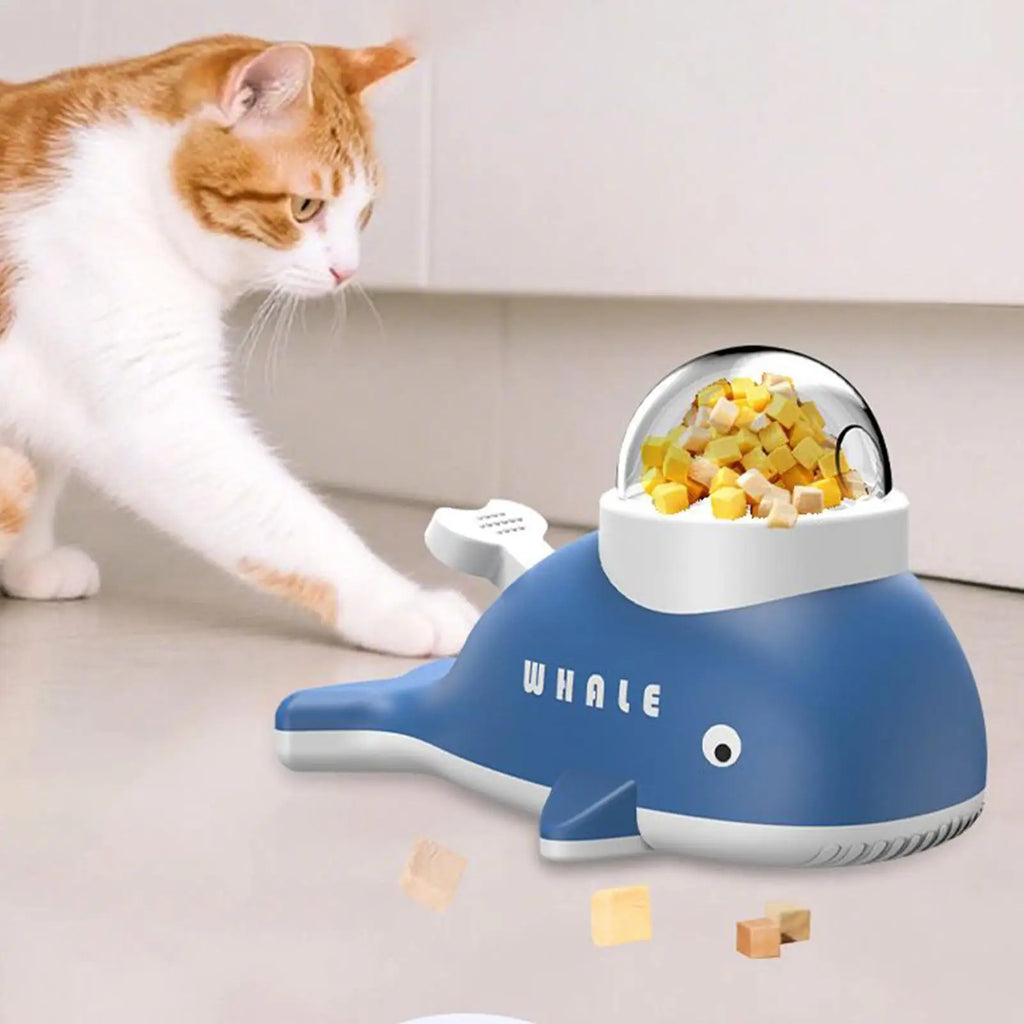 slow feeder pet toy, interactive pet puzzle feeder, treat dispensing pet toy, whale shape pet feeder, enrichment feeding toy, indoor pet activity toy