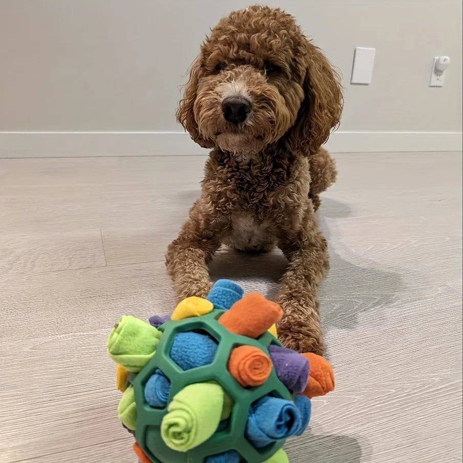 1pcs Interactive Dog Toy - Sniffing Ball for Hiding Treats - Rubber Puzzle Ball for Mental Stimulation Pet Supplies