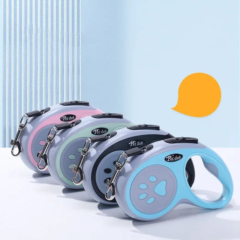 3M/5M Auto Retractable Dog Leash Nylon Rope - Extendable Pet Lead for Small Medium Dogs Cats Walking Running Durable Safe Lock